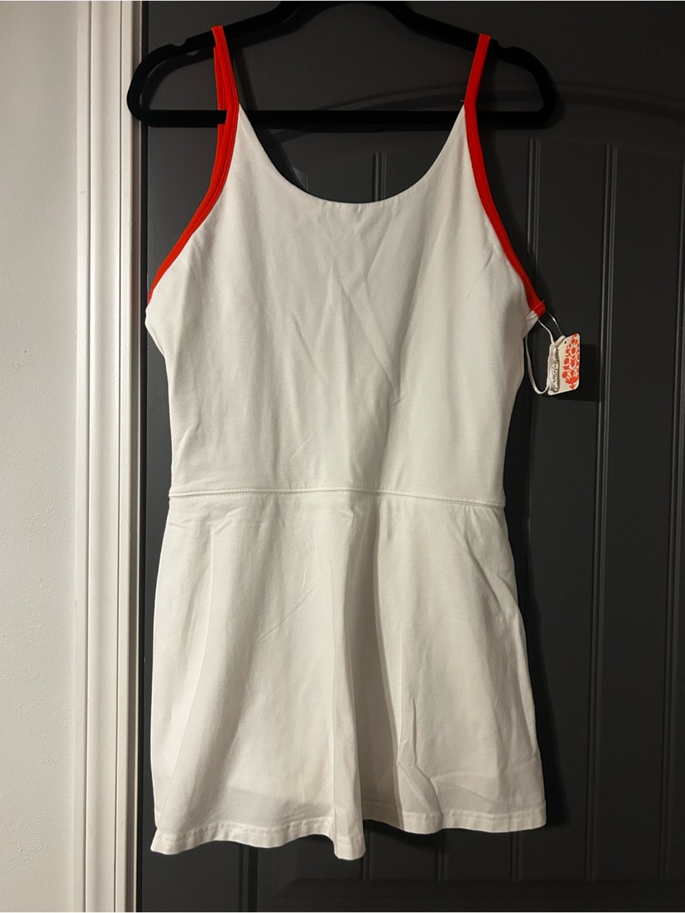 FP Movement by Free People White Bodysuit Dress with Red Trim
